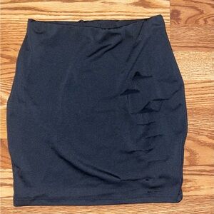 SHEIN black Ruched Pencil Mini Skirt for Casual Wear